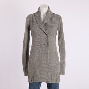 H&M Gray Double Breasted Knit Cardigan Coat Size US XS